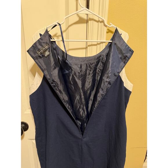 Jessica Howard Navy White Sleeveless Midi Sheath Dress Plus Sz 18W - Picture 7 of 11